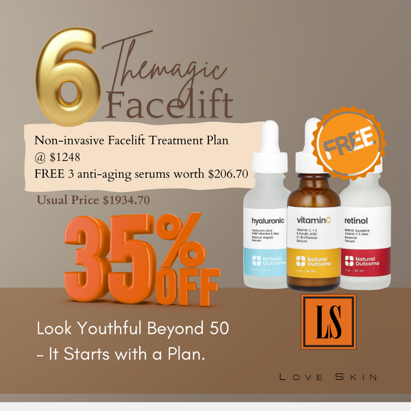 Themagic Face Treatment Plan- 6 Intensive Skin Tightening Treatments: Tighten, Lift, and Transform your skin FREE 3 Anti-aging Serums