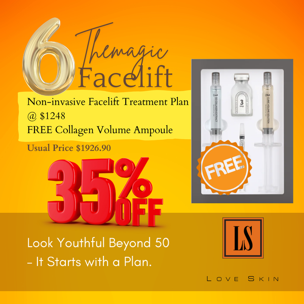 Themagic Face Treatment Plan- 6 Intensive Skin Tightening Treatments: Tighten, Lift, and Transform your skin FREE Collagen Volume Ampoule