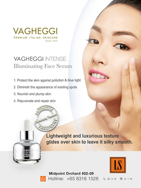 VAGHEGGI Intense Illuminating Face Serum - Blue Light Face Brightening, Hydrating, & Anti Aging Serum